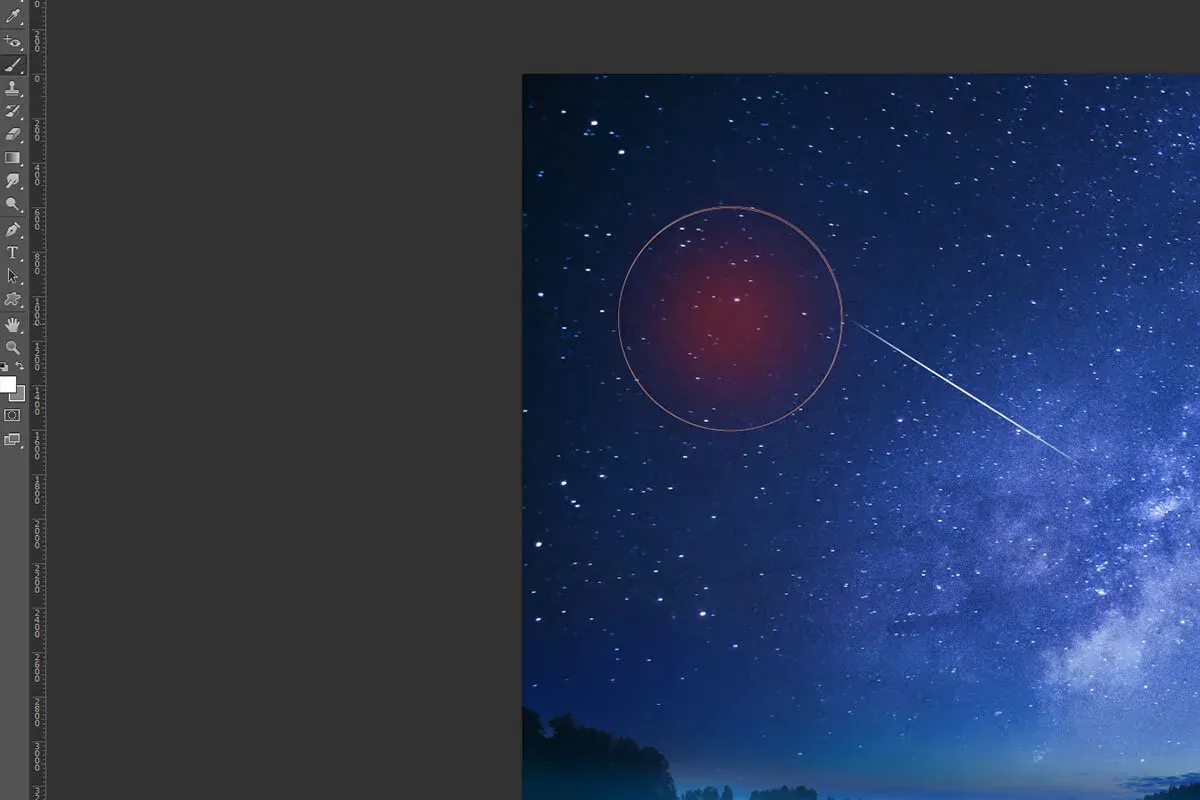 Adjust the Brush Size with CTRL/CMD+ALT and right mouse button moving it up and down and from side to side.