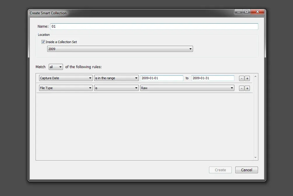 Adding the month Smart Collection