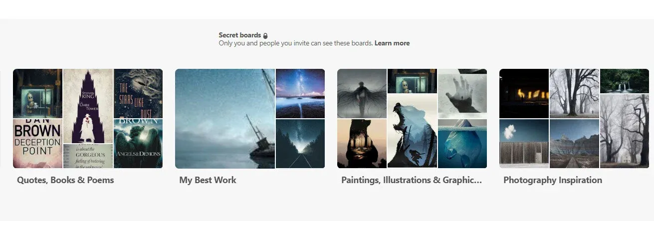 Pinterest Boards Example