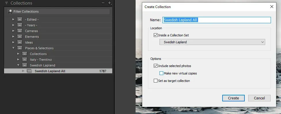 Adding Collections & Collection Sets in Lightroom CC Classic