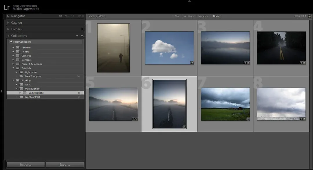 Using collections in Lightroom CC is a great way to have the selected images in one place.