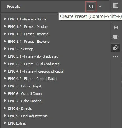 ALT/Option-click: Create New Preset