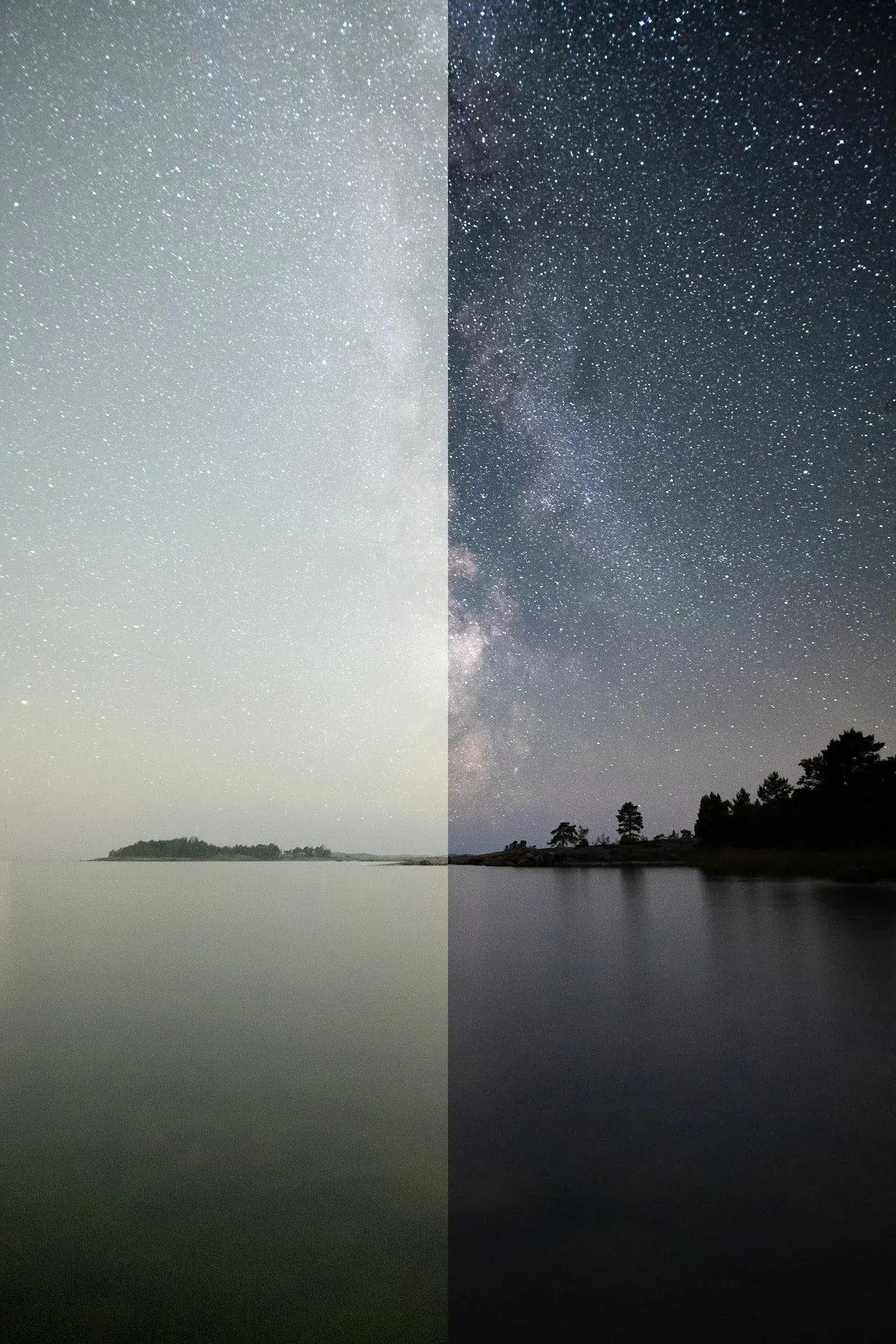 Before & After astrophotography editing Lightroom CC