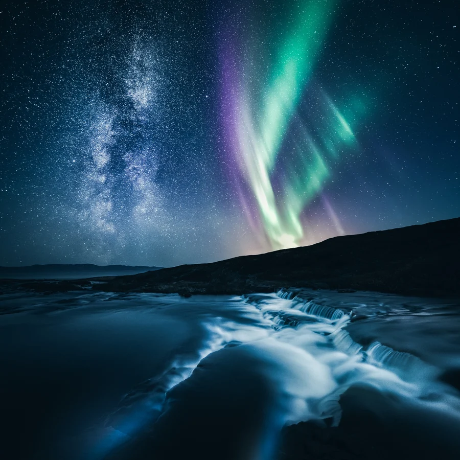 Milky Way And Aurora, a licensing image by Mikko Lagerstedt