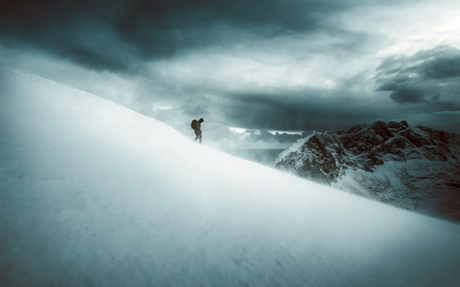 Descent, a landscape photograph centered on solitude from the Alone collection by Mikko Lagerstedt.