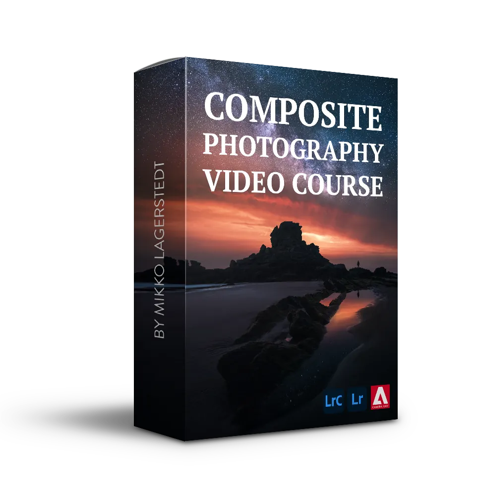 Cover artwork for the Composite Landscape Photography video course by Mikko Lagerstedt