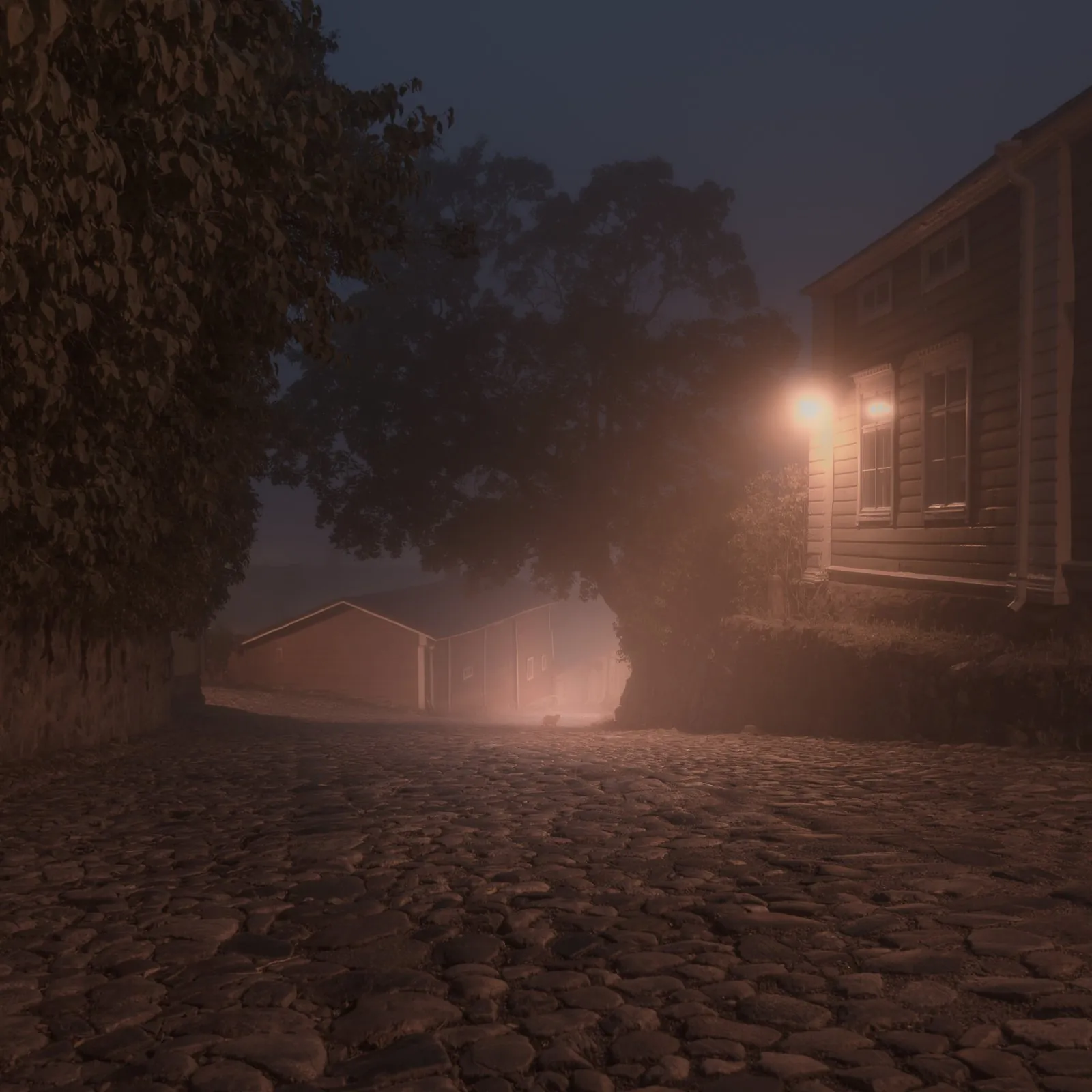 Night Animals: Cat, a dreamlike composite landscape from the Dream collection by Mikko Lagerstedt.