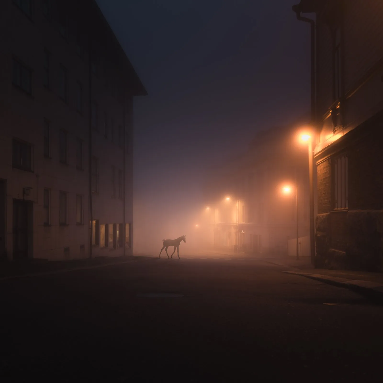 Night Animals: Foal, a dreamlike composite landscape from the Dream collection by Mikko Lagerstedt.