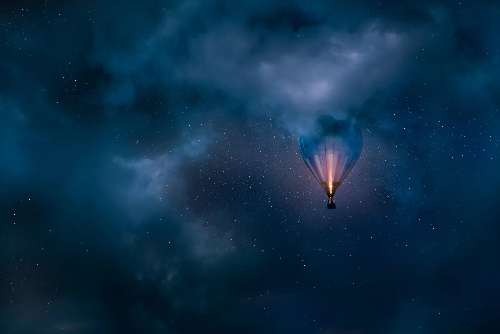 Night Flight, a dreamlike composite landscape from the Dream collection by Mikko Lagerstedt.