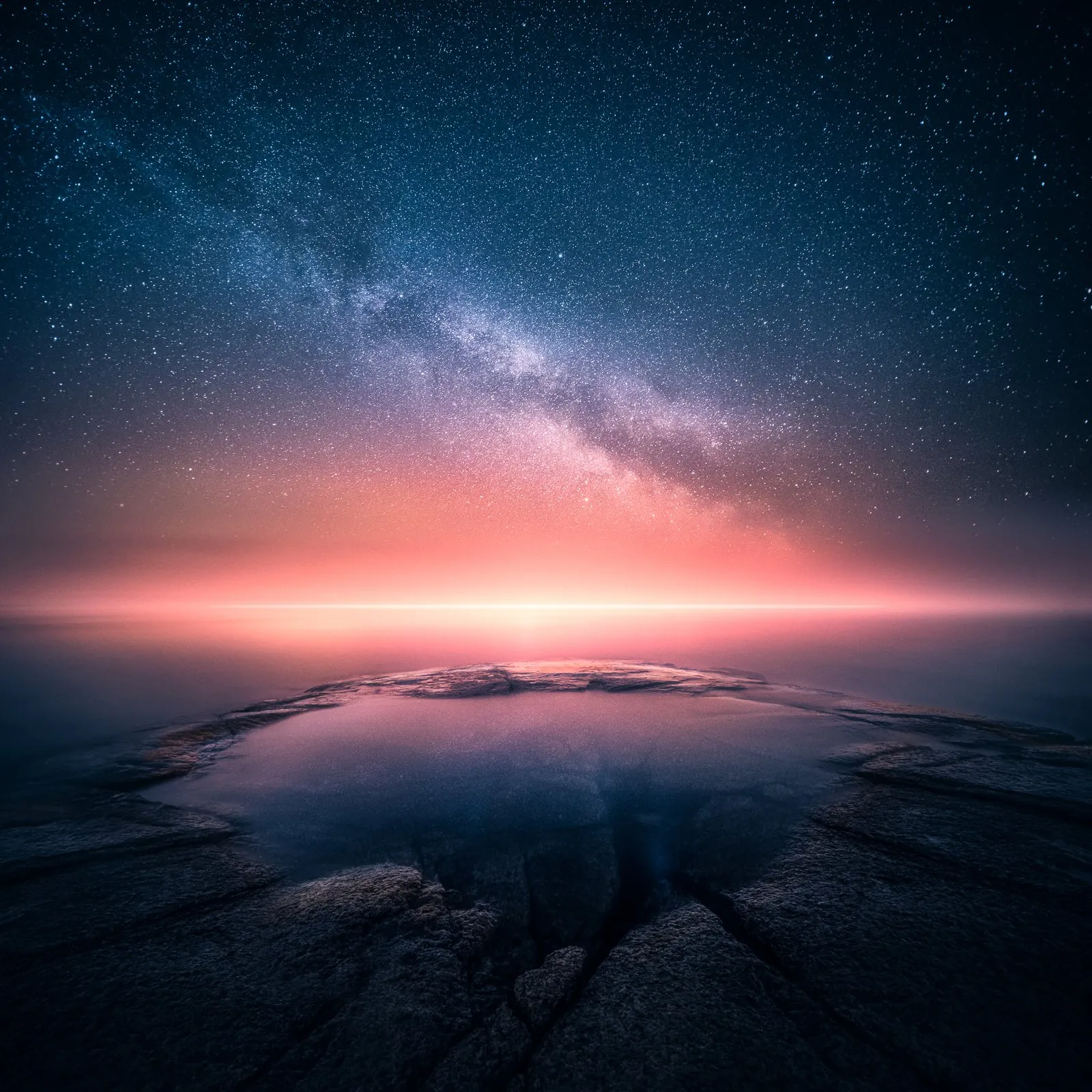 When Two Worlds Collide, a night landscape photograph from the Edge collection by Mikko Lagerstedt.