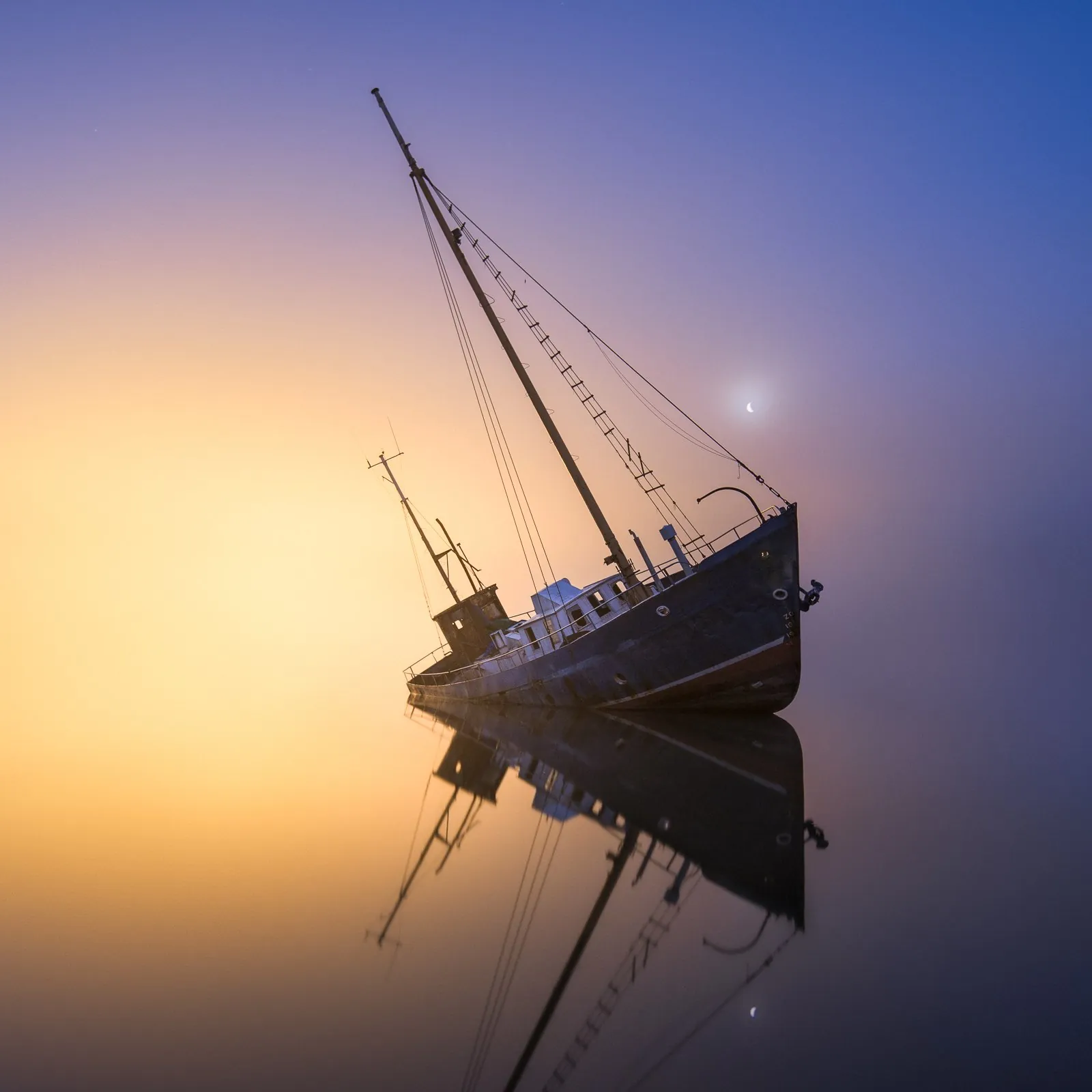 Evening Mist, a night landscape photograph from the Edge collection by Mikko Lagerstedt.