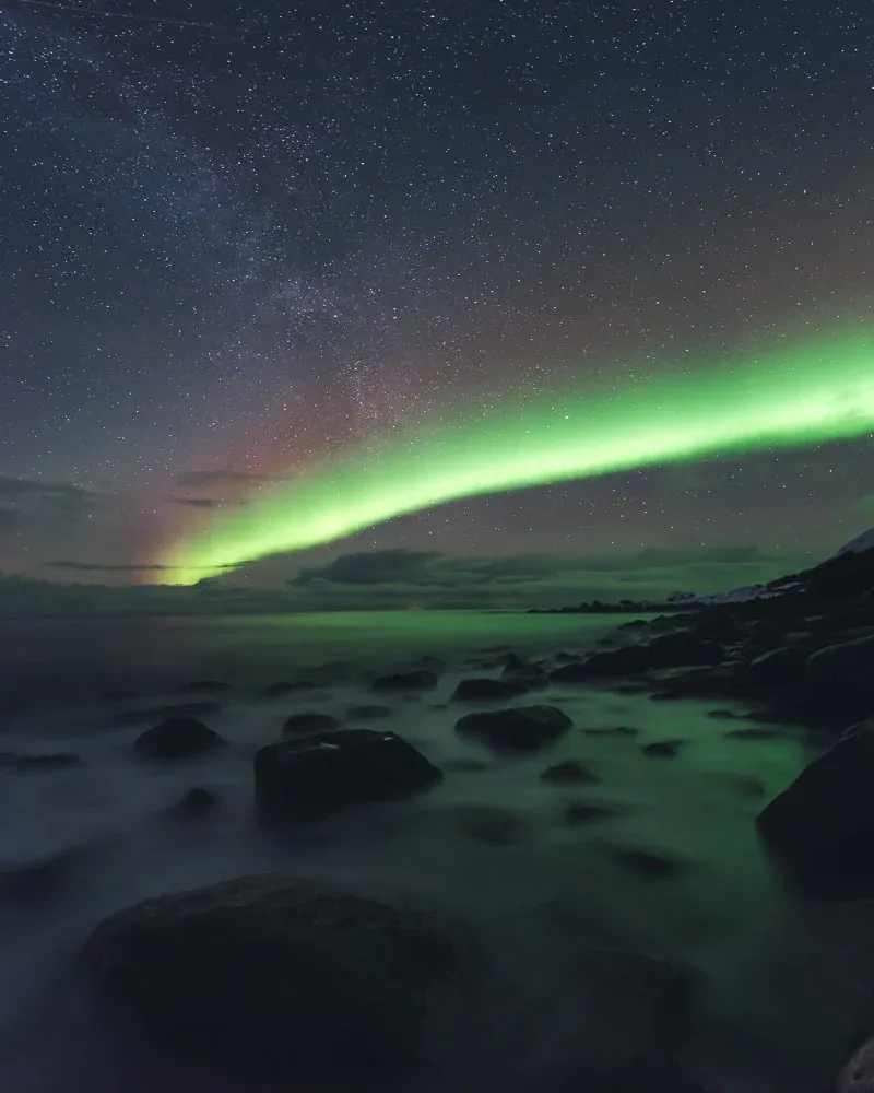 After edit of a northern lights landscape using Borealis presets