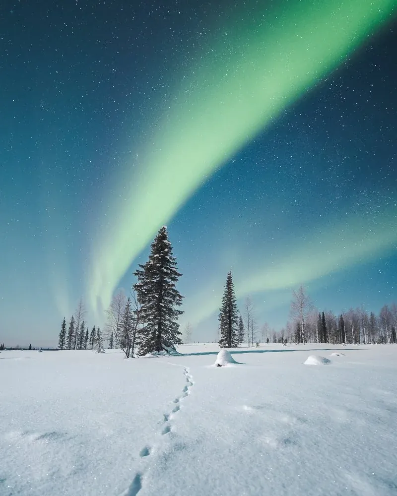 After edit of a northern lights landscape using Borealis presets