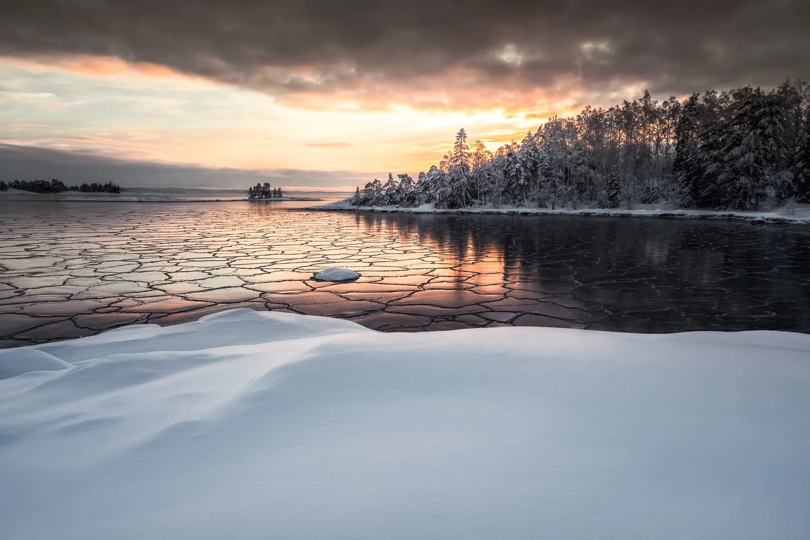 Frozen Patterns, an atmospheric landscape photograph from the Recent collection by Mikko Lagerstedt.