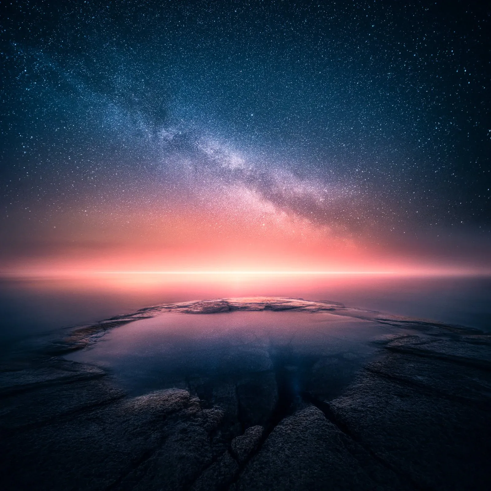 Nokia wallpaper image with night sky and stranded boat reflection