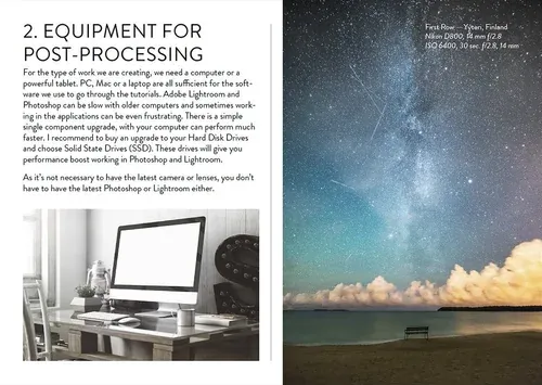 Preview spread from the Star Photography Masterclass with astrophotography workflow examples