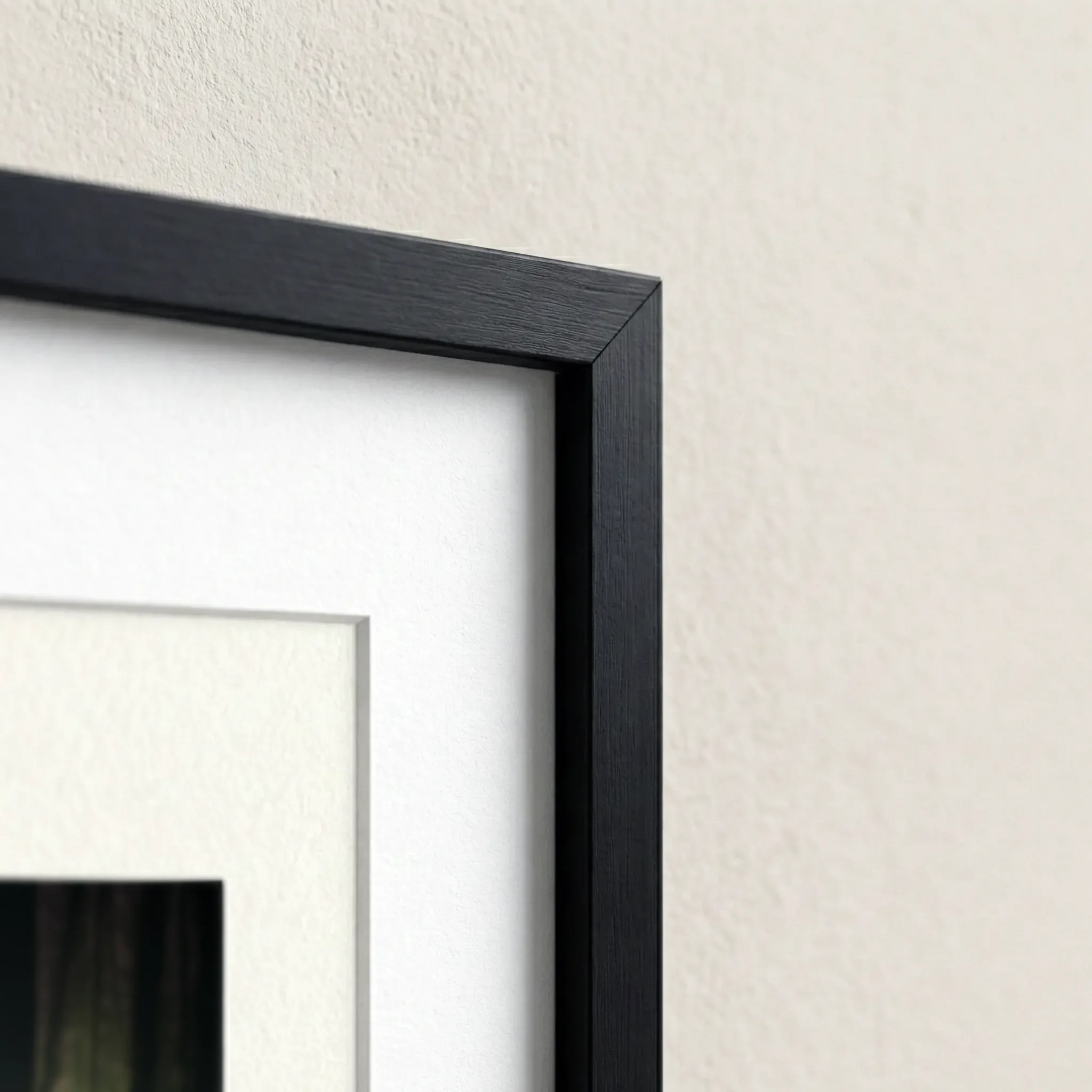 Close-up of frame corner and fine art finishing detail