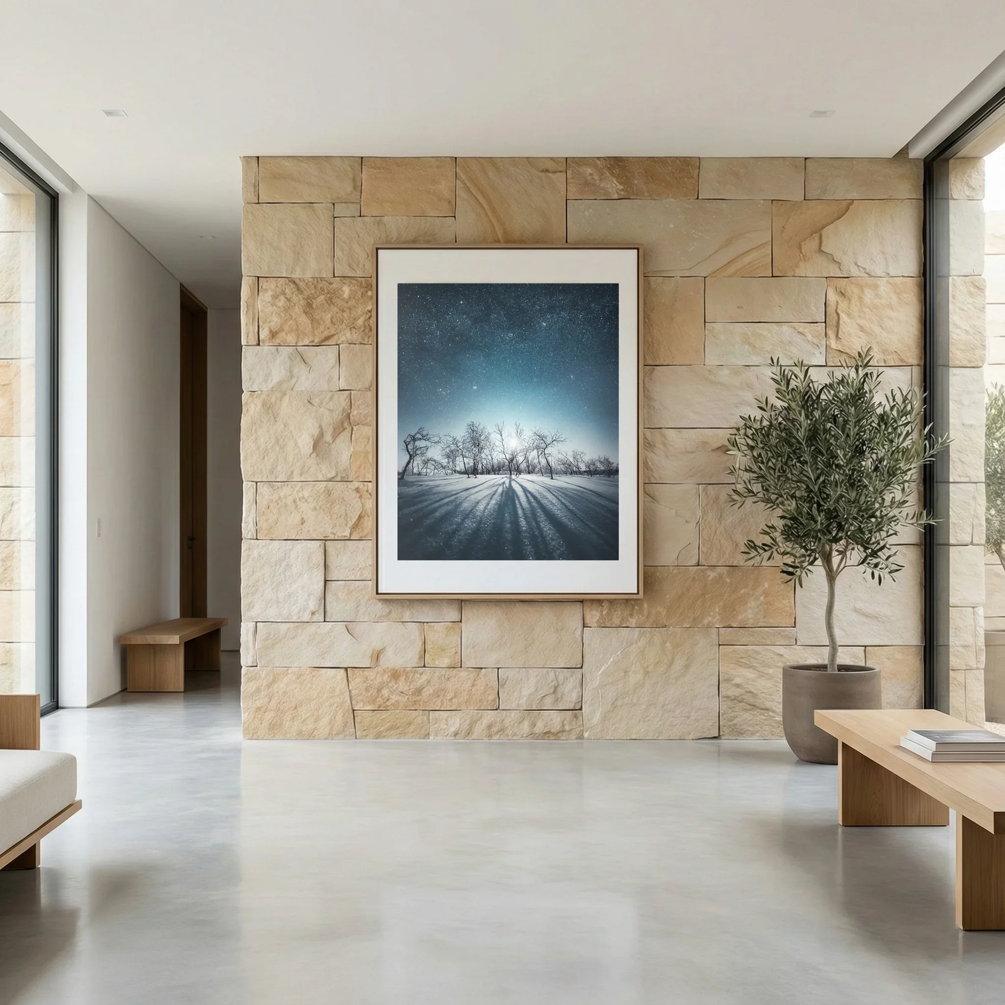 Long Shadows by Mikko Lagerstedt shown as a framed print on a wall